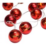 ACA Lighting LED vánoční girlanda kuličky červené teplá bílá 3x baterie AA 160 cm IP20 – Zboží Mobilmania