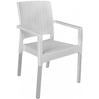 Mega Plast, plastová židle RATAN LUX (AL nohy), 88 x 56,5 x 56 cm,  stohovatelná, bílá od 1 229 Kč - Heureka.cz
