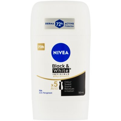 Nivea Black & White Invisible Silky Smooth deostick 50 ml – Hledejceny.cz