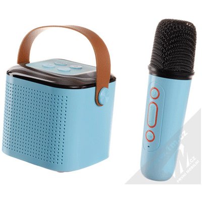 1Mcz WS Y1 Bluetooth karaoke set mikrofon a reproduktor modrý – Zboží Mobilmania