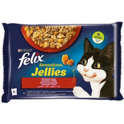 Felix Sensations Jellies masový výběr v želé 4 x 85 g – Zboží Mobilmania