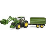 Bruder 3155 Traktor John Deere 7R 350 s čelním nakladačem a přívěsem – Zboží Mobilmania