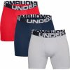 Boxerky, trenky, slipy, tanga Under Armour Charged Cotton 6in 3 Pack Red/Academy/Mod Gray