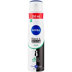 Nivea Black & White Invisible Fresh sprej dámský antiperspirant, 250 ml