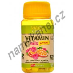 VitaHarmony Vitamín C 100 mg MIX Pomeranč malina 120 tablet