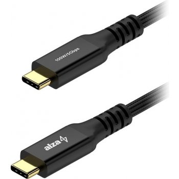 AlzaPower APW-CBTC3110AB AluCore USB-C to USB-C 3.2 Gen 1 100W, 1m, černý