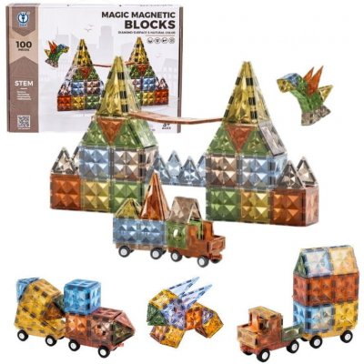 iMex Toys Magnetická stavebnice 100 ks Diamond Tiles – Zboží Mobilmania