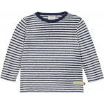 Dětské pruhované triko s dlouhým rukávem s příměsí lnu Tmavě modrá loud + proud – Sleviste.cz