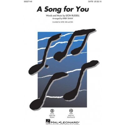 Leon Russell A Song for You noty na sborový zpěv, SATB SADA 5 ks