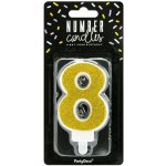 PartyDeco Svíčka na dort zlatá číslo 8 – Zboží Dáma