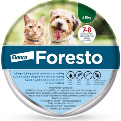 Foresto 1,25g+0,56g obojek pro kočky a psy do 8kg obojek 1ks 38 cm – Hledejceny.cz