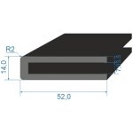 05351491 Pryžový profil tvaru "U", 52x14/7mm, 70°Sh, EPDM, -40°C/+100°C, černý – Zbozi.Blesk.cz