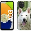 Pouzdro a kryt na mobilní telefon Samsung Pouzdro mmCase gelové Samsung Galaxy A03s - bílé švýcarské ovčák