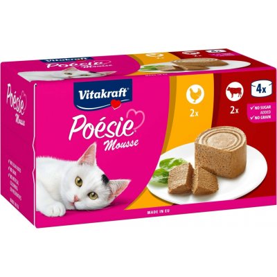 Vitakraft Kompletní krmivo pro kočky Poésie Mousse hovězí + kuřecí, 4 x 85 g – Hledejceny.cz