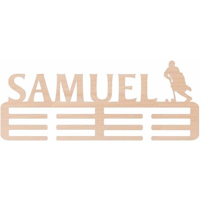 ČistéDřevo Dřevěný věšák na medaile florbal Zvolte Muž – HobbyKompas.cz