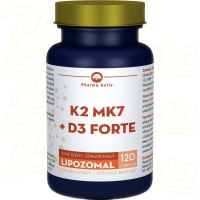 PHARMA ACTIV Lipozomal K2 MK7 + D3 forte 120 tobolek – Hledejceny.cz