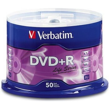 Verbatim DVD+R 4,7GB 16x, AZO, spindle, 50ks (43550)