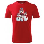 NakupTextil dětské Vánoční tričko Sněhuláci 07-červená – Zboží Dáma