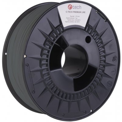 C-Tech Premium Line ABS, čedičová šedá, RAL7012, 1,75 mm, 1 kg – Zboží Živě