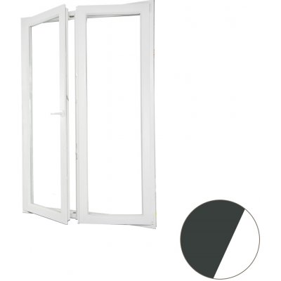 Aluplast dvoukřídlé balkonové dveře Levé Trojsklo antracit/bílá 140 x 210 cm – Hledejceny.cz
