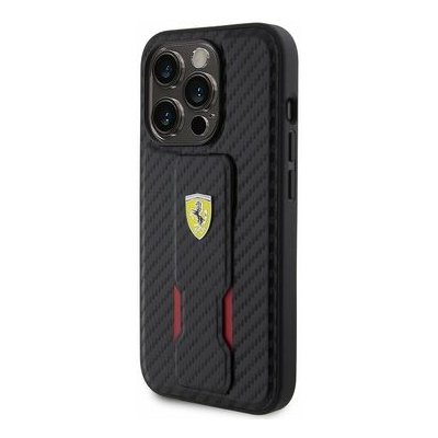 Ferrari Carbon Grip Stand Apple iPhone 15 Pro černé