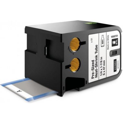 Páska Dymo XTL, (bužírky) 6x47mm bílá, černý tisk, 81ks – Zboží Živě