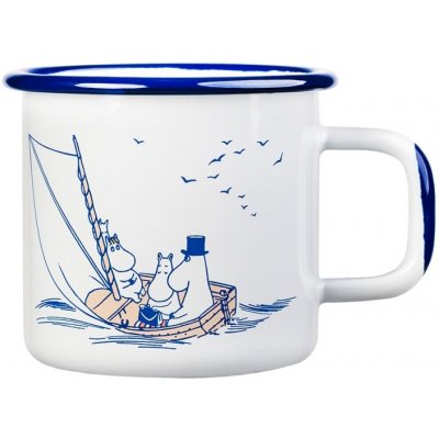 Moomin Hrnek Sailors smalt bílo-modrý 370 ml