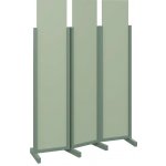 Atmosfere LINE 119 dřevěný 3-dílný paraván mobilní výška 1900 mm rám industrial green výplň pistáciově zelená – Sleviste.cz