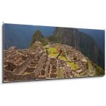 Obraz s hodinami 1D panorama - 120 x 50 cm - Views around Machu Picchu Inca ruins Pohledy kolem Machu Picchu Inca zříceniny