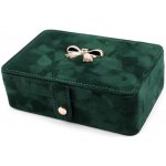 Prima-obchod Malá šperkovnice s mašličkou semiš 11x16x5,5cm barva 3 zelená tmavá – Hledejceny.cz