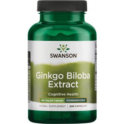 Swanson Ginkgo Biloba Extract, 60 mg, 240 kapslí – Hledejceny.cz