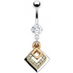 Šperky eshop piercing do pupíku tři čtverce W33.14 – Zboží Dáma
