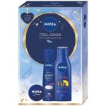Nivea Feel Good sada tělové mléko Body Milk Firming Q10 250 ml + antiperspirant Protect & Care 150 ml + univerzální krém 30 ml – Sleviste.cz