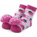 Froté ponožky s chrastítkem Jahůdka ABS růžová – Zboží Mobilmania