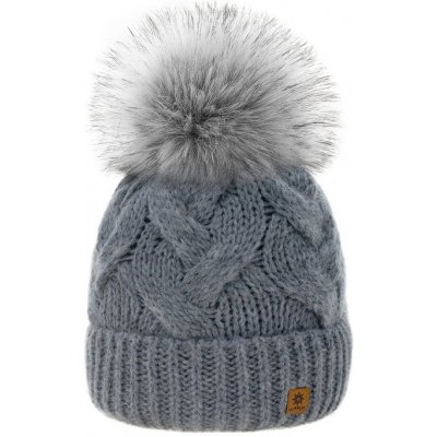 Fashionweek dámská čepice vlněn s bambulí Wool Vlna šedý – Hledejceny.cz