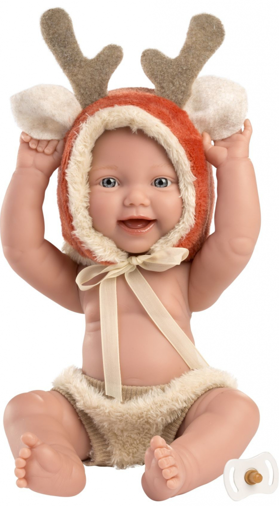 Llorens 63201 NEW BORN CHLAPEČEK realistická miminko s celovinylovým tělem 31 cm