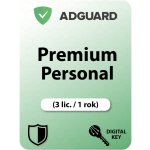 AdGuard Premium Personal 3 lic. 1 rok (AGPP3-1) – Hledejceny.cz