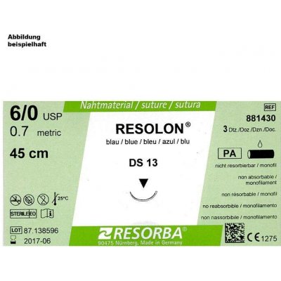 Resolon Monofil Modrý 4/0 DS 16 0,45 – atraumatický šicí materiál – Hledejceny.cz