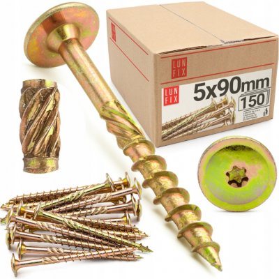 Tesařské vruty 5x90 TORX s talířovou hlavou 150 Ks – Hledejceny.cz