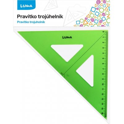 LUMA trading s.r.o. pravítko trojúhelník s ryskou, zelené 662036 – Zboží Živě