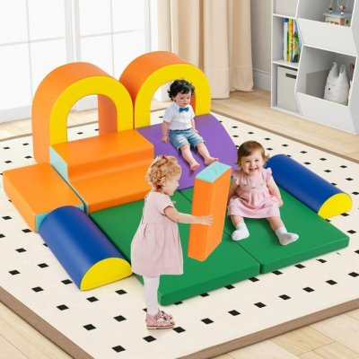 Costway XXL pěnové stavební bloky velké 10 ks - oranžové – Zboží Mobilmania
