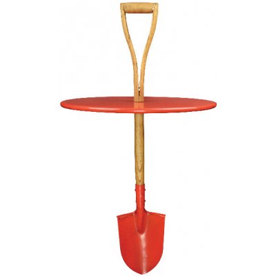 ESSCHERT DESIGN Stolek na rýči TRAKTOR zápich, kov, dřevo, červená, 59x59x95 cm – Hledejceny.cz