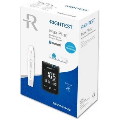 Rightest Max Plus s bluetooth glukometr + autolanceta a lancety v sadě – Zbozi.Blesk.cz