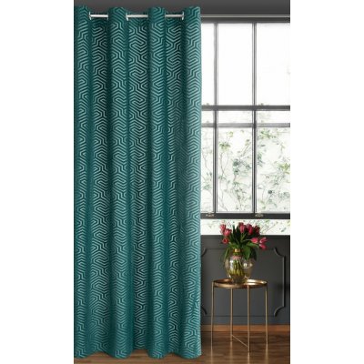 Pierre Cardin ZÁVĚS NA KROUŽCÍCH PIERRE CARDIN INGA 140X250 CM ZELENÁ – Hledejceny.cz
