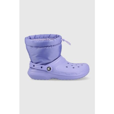 Crocs sněhule Classic Lined Neo Puff Boot fialová