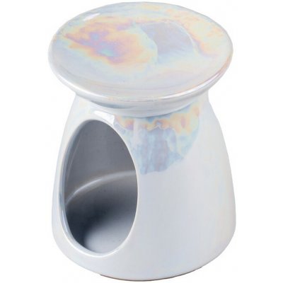 Svíčky aroma lampa keramická 110 x 128 mm perleť bílá – Sleviste.cz