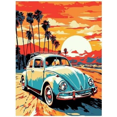 vytvarnehracky.cz Malování na černé plátno 30 x 40 cm auto veterán – Hledejceny.cz