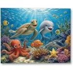 Plakát – Veselí podmořští kamarádi 100 × 80 cm Bez rámu Bez rámu Ne – Hledejceny.cz