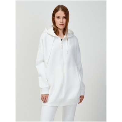 Guess Bílá dámská mikina na zip s kapucí Allie – Zboží Mobilmania