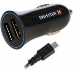 Swissten 20110900 USB Nabíječka telefonu 2,4A 2x součástí balení je také 1,5 m dlouhý kabel USB/micro USB